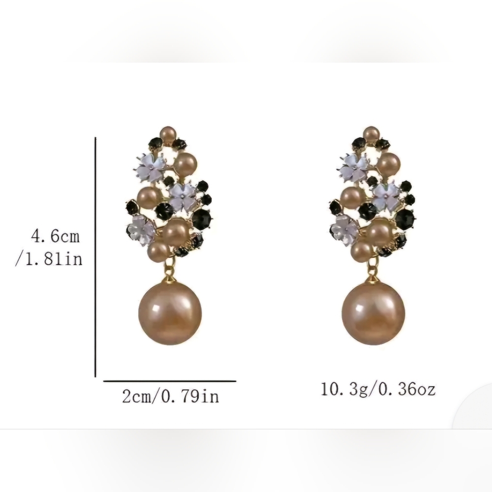NWT Hoby Champagne Faux Pearl Drop Earrings - Picture 4 of 4
